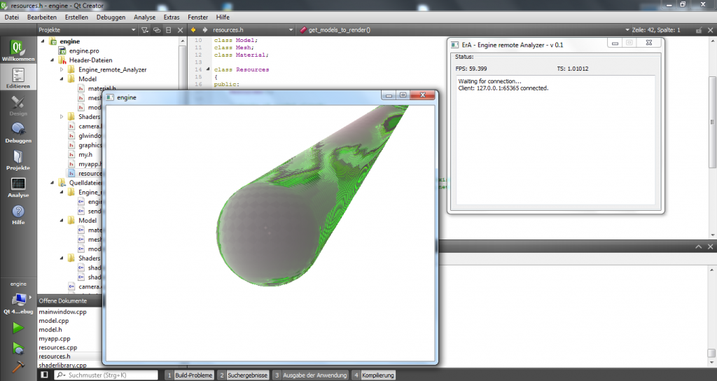First screenshot of the engine in action.