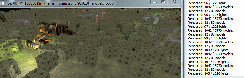 Frustum culling result.